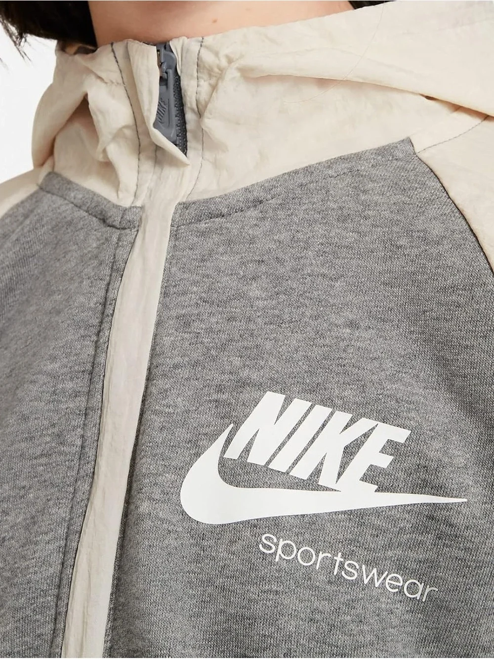 Nike Sportswear Heritage Girl's Zip Hoodie Jacket XL Hooded Loose Fit